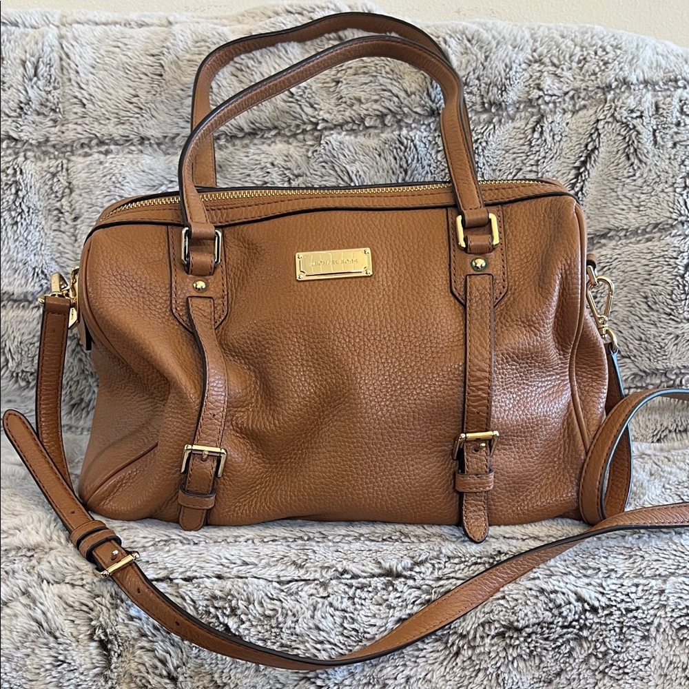 Michael Kors Bedford Legacy Medium Pebbled Leather Convertible Satchel.